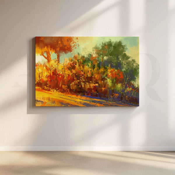 Abstract Autumn Forest Canvas Artwork