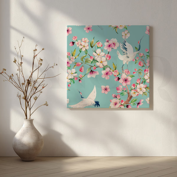 Cranes and Blossoms Artwork
