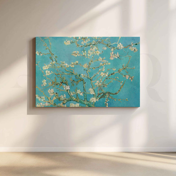 Almond Blossom Blue Floral Canvas Artwork