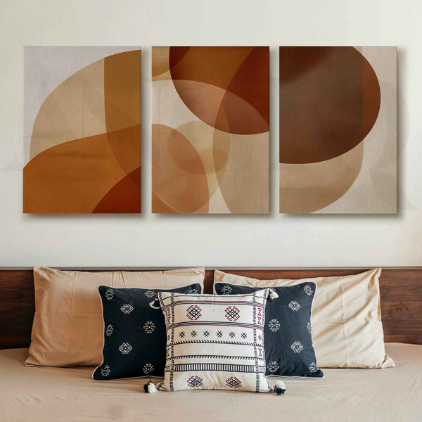 Warm Earthy Geometric Gallery Wall Artwork Set of 3
