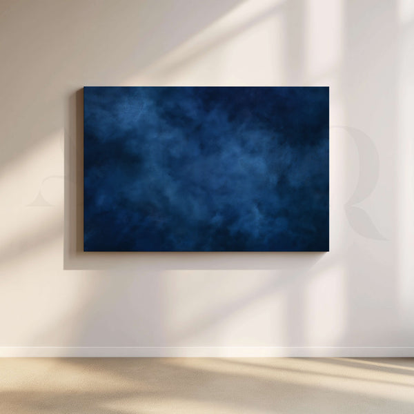 Deep Blue Textured Abstract Canvas Artwork