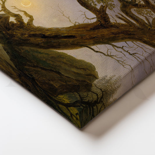 Moonlit Contemplation Canvas Painting for Living Room/Study