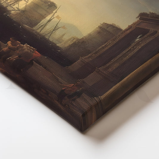 Seaport at Dusk Canvas Painting for Office