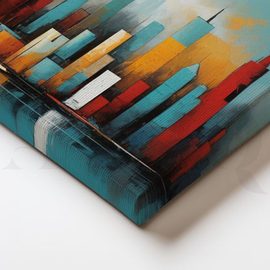 Modern Abstract City Skyline Canvas Artwork