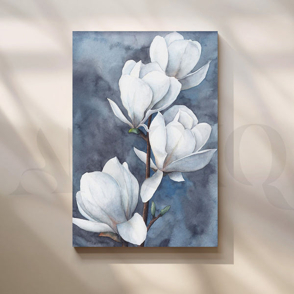 Whispering White Magnolias Canvas Artwork (Ready to Ship)