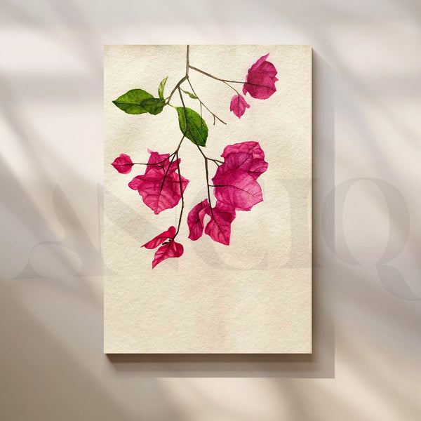 Pink Bougainvillea Blossoms Canvas Artwork (Ready to Ship)