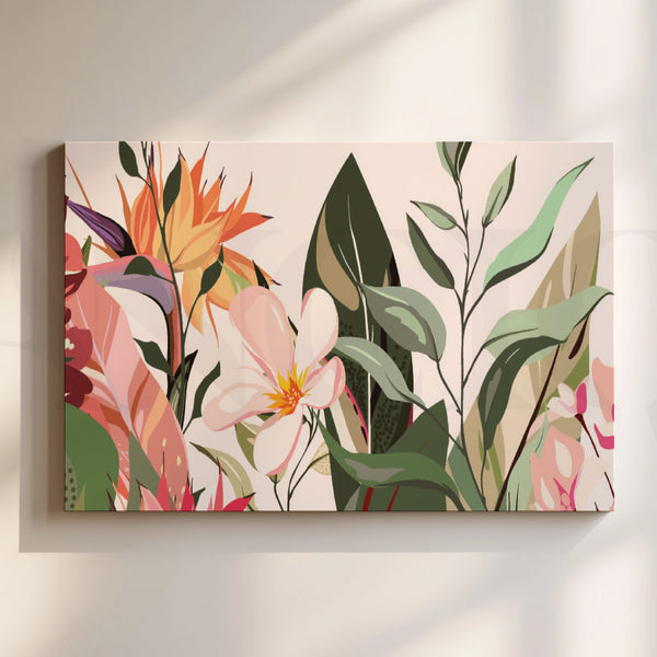 Pastel Botanical Canvas Artwork (Ready to Ship)