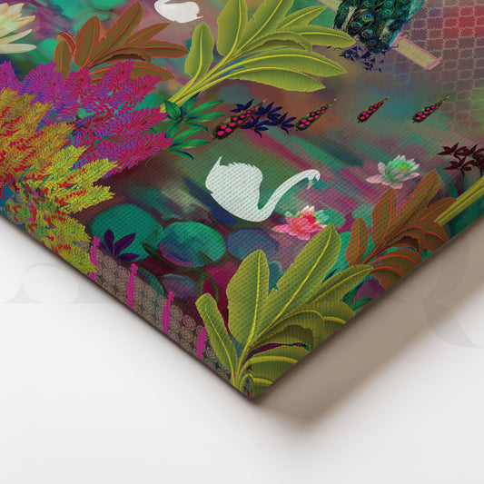 Peacocks and Paisleys Canvas Wall Painting