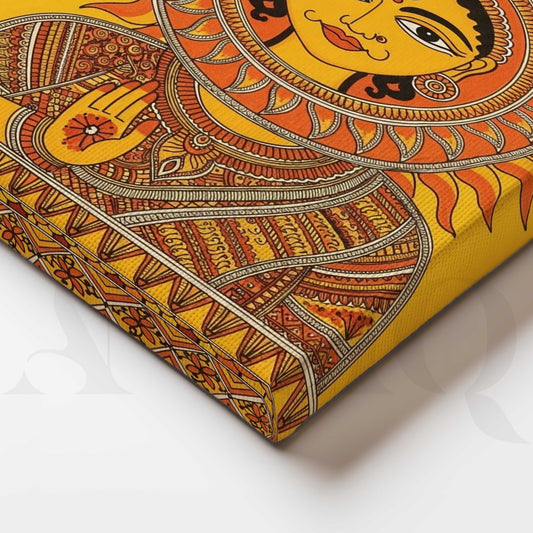 Surya Dev Traditional Madhubani Artwork