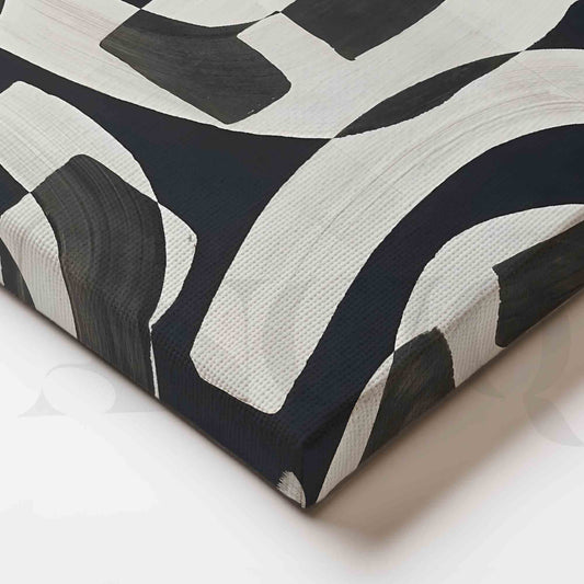 Black and White Abstract Canvas Wall Artwork (Ready to Ship)