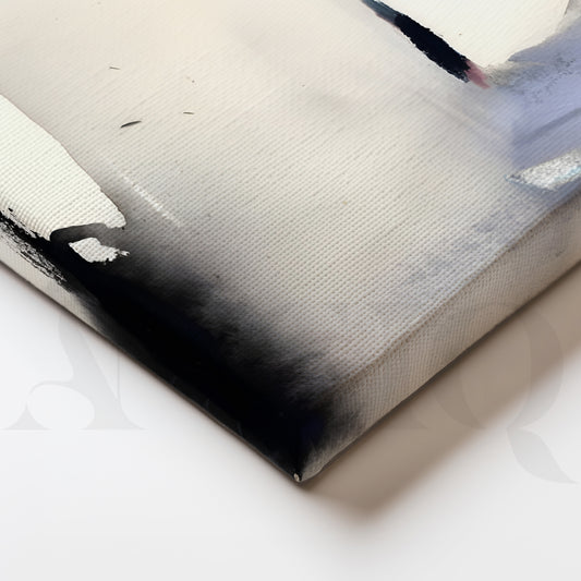 Black and Grey Abstract Canvas Artwork for Stylish Bedroom