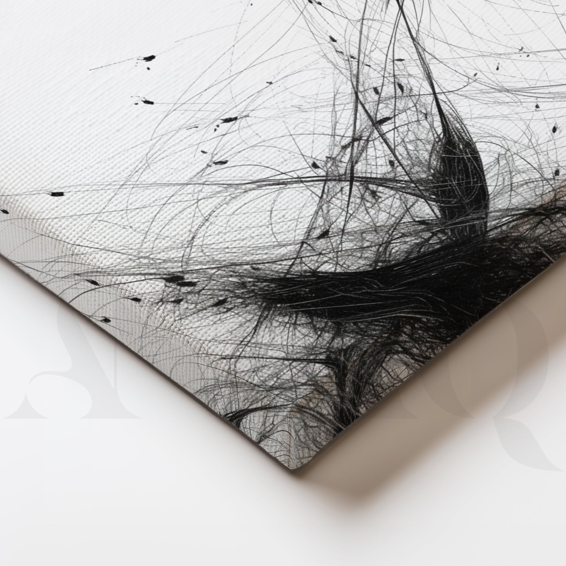 Ink Motion Abstract Canvas Artwork for Office/Study Room