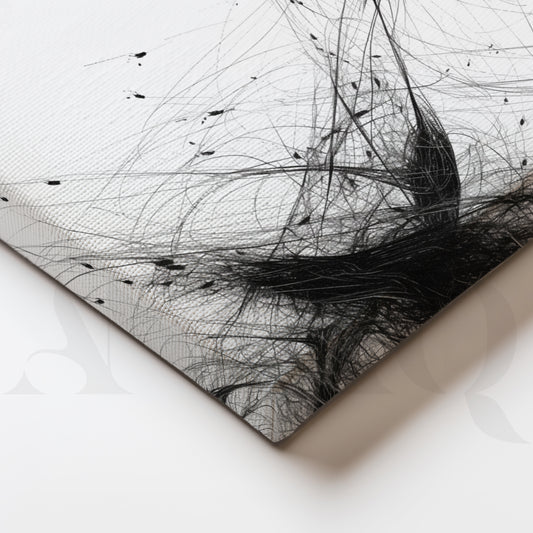 Ink Motion Abstract Canvas Artwork for Office/Study Room