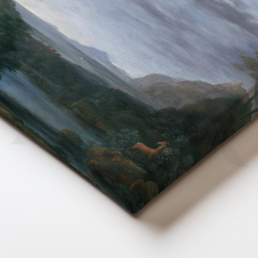 Temple Vista with Hunters Canvas Painting for Office