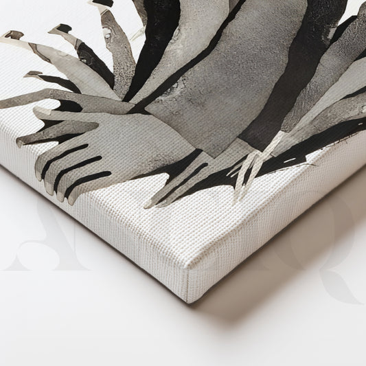 Monochrome Elongated Figurative Abstract Canvas Artwork