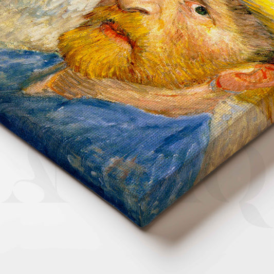 Straw Hat Artist Portrait Canvas Artwork
