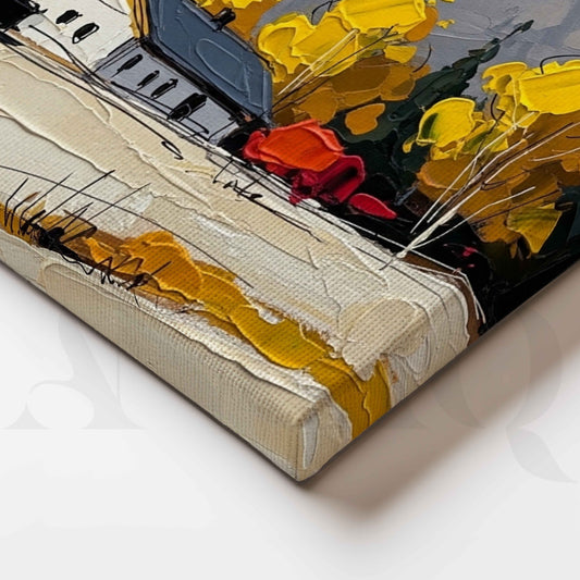 Autumn Mountain Cabin Canvas Artwork