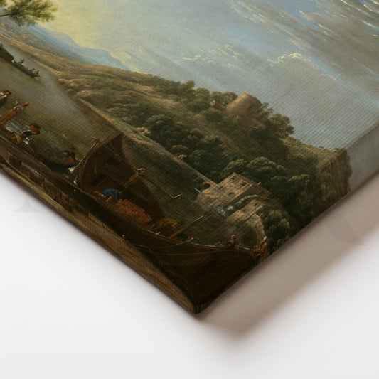 Harbor at Dusk Canvas Painting for Dining Room