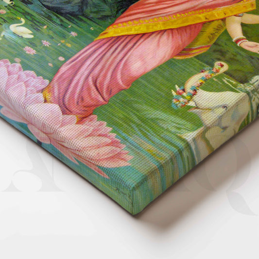 Goddess Lakshmi by Raja Ravi Varma Canvas Artwork