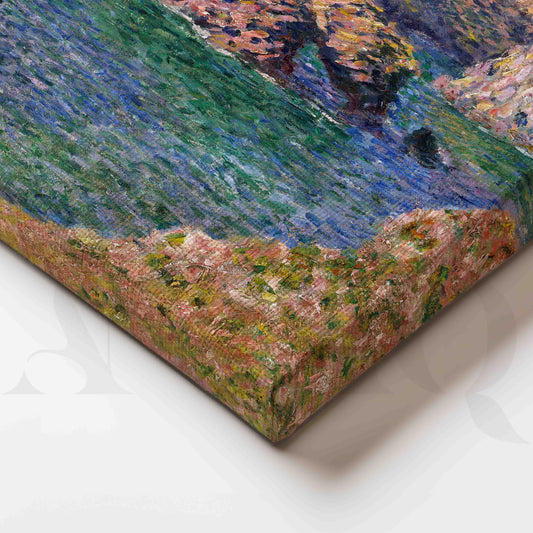 Rocky Coastal Bay Impressionist Canvas Artwork