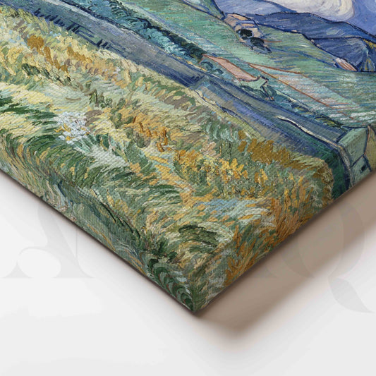 Rolling Wheat Fields and Mountains Canvas Artwork