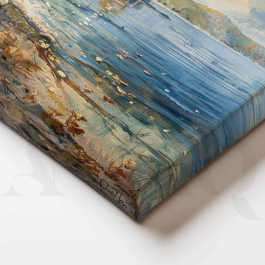 Forest Lake Shore Canvas Artwork