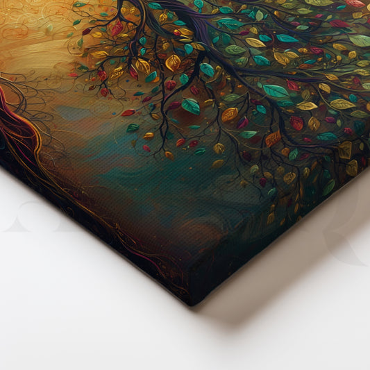 Anciq Radiant Tree of Life Canvas Painting for Living Room