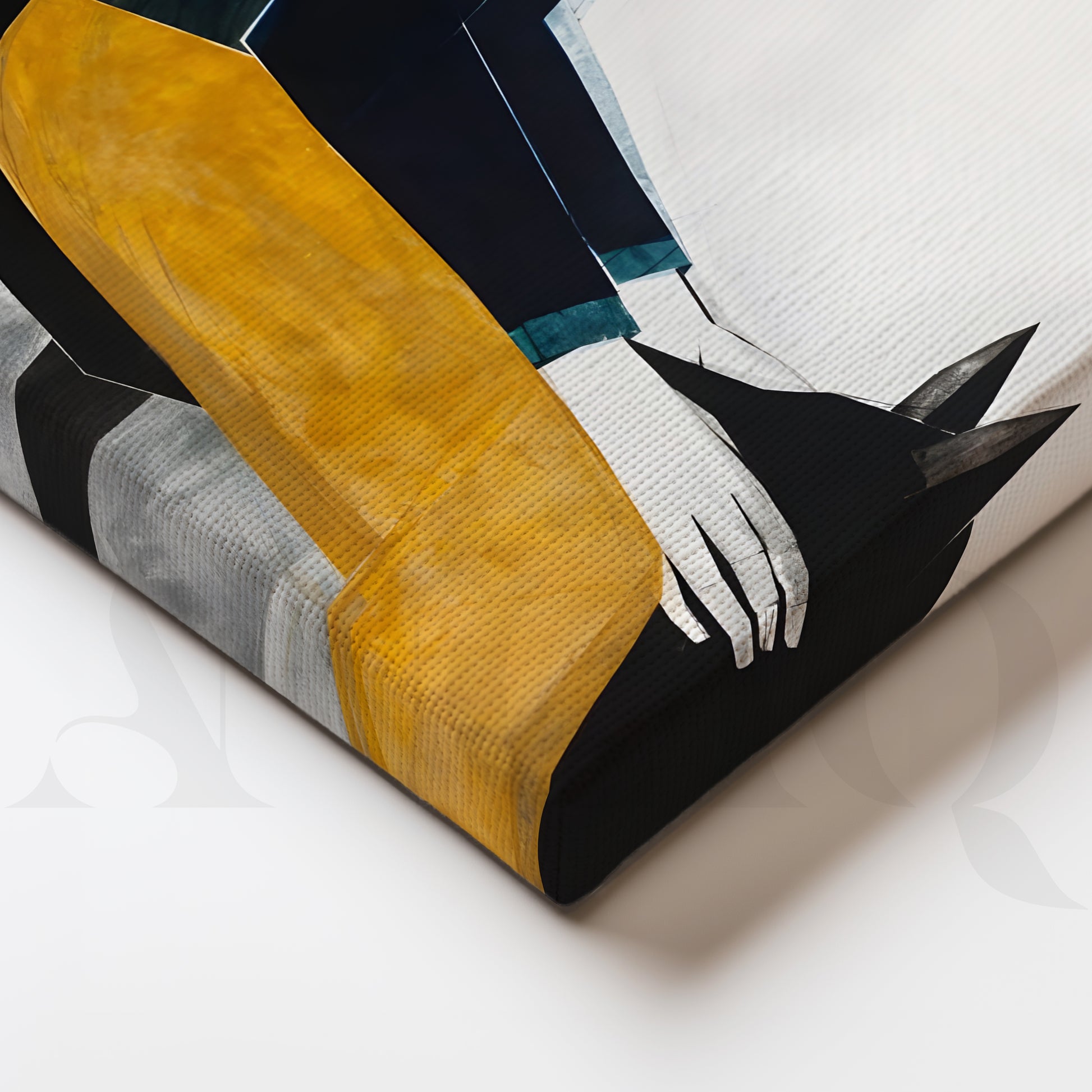 Mustard Accent Canvas Artwork for Stylish Bedroom