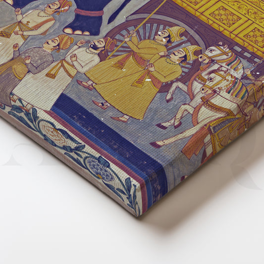 Royal Elephant Procession Canvas Wall Art