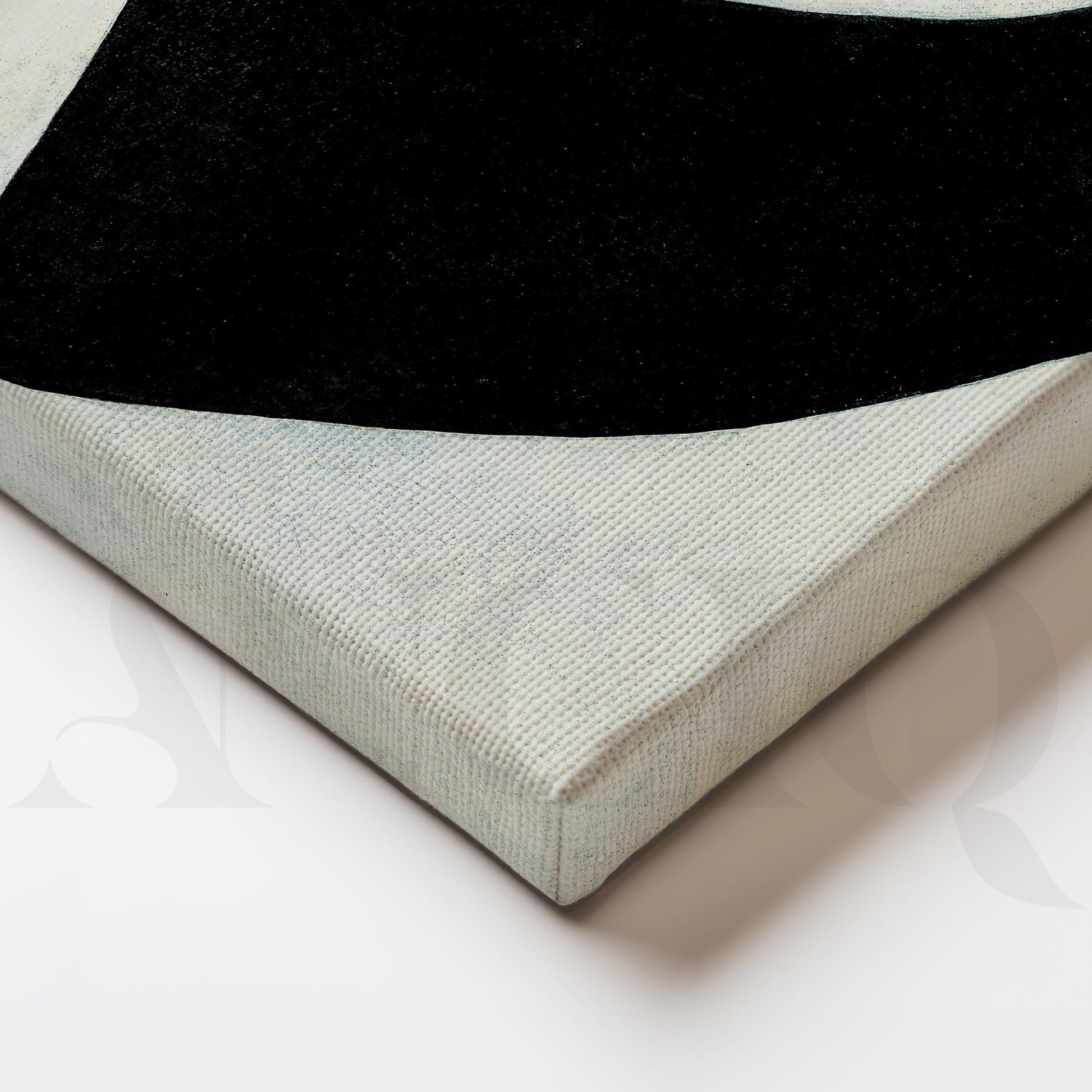 Minimalist Black Crescent Canvas Artwork for Stylish Bedroom