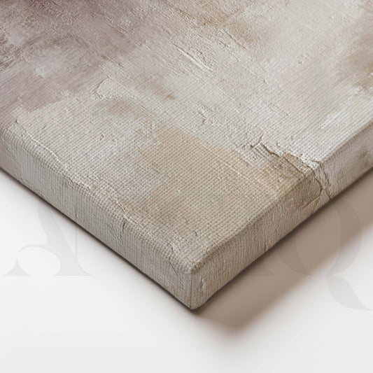 Neutral Textured Abstract Canvas Artwork in Ivory and Beige Tones