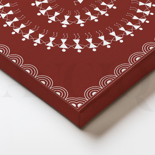 Joyful Dance of Tribal Rhythms Canvas Wall Painting