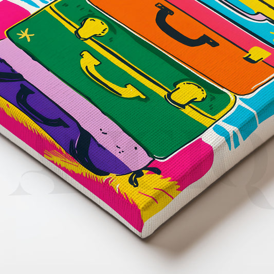 Travel Suitcase Canvas Wall Artwork (Ready to Ship)