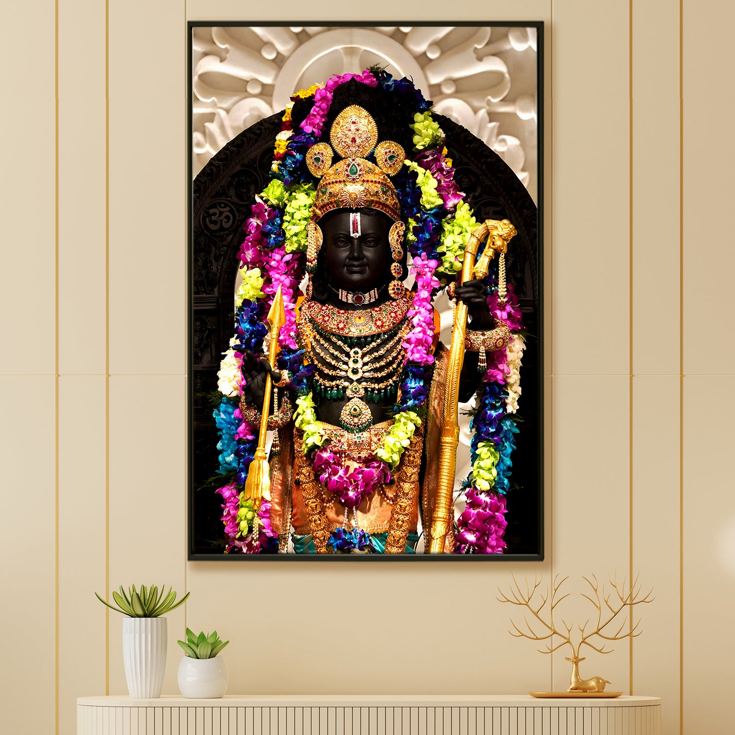 A Divine Encounter: A Ram Lalla Painting Print Canvas Framed Artwork That Captures the Heart