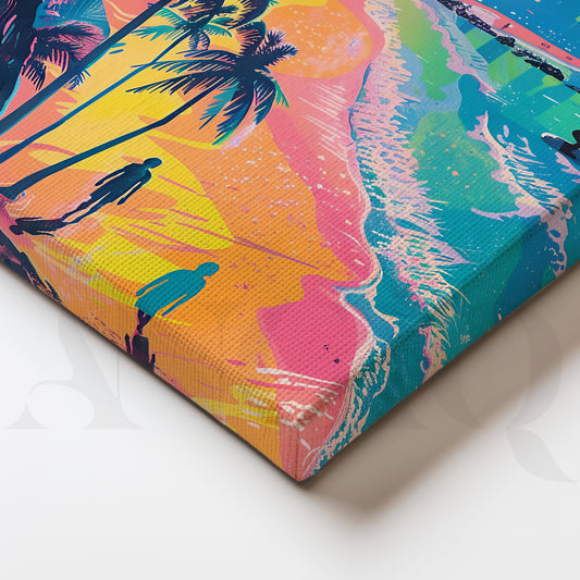 Neon Coastline Escape Gallery Wall – Set of 3 Artworks