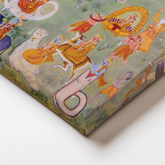 Rajasthani Miniatures Canvas Wall Painting