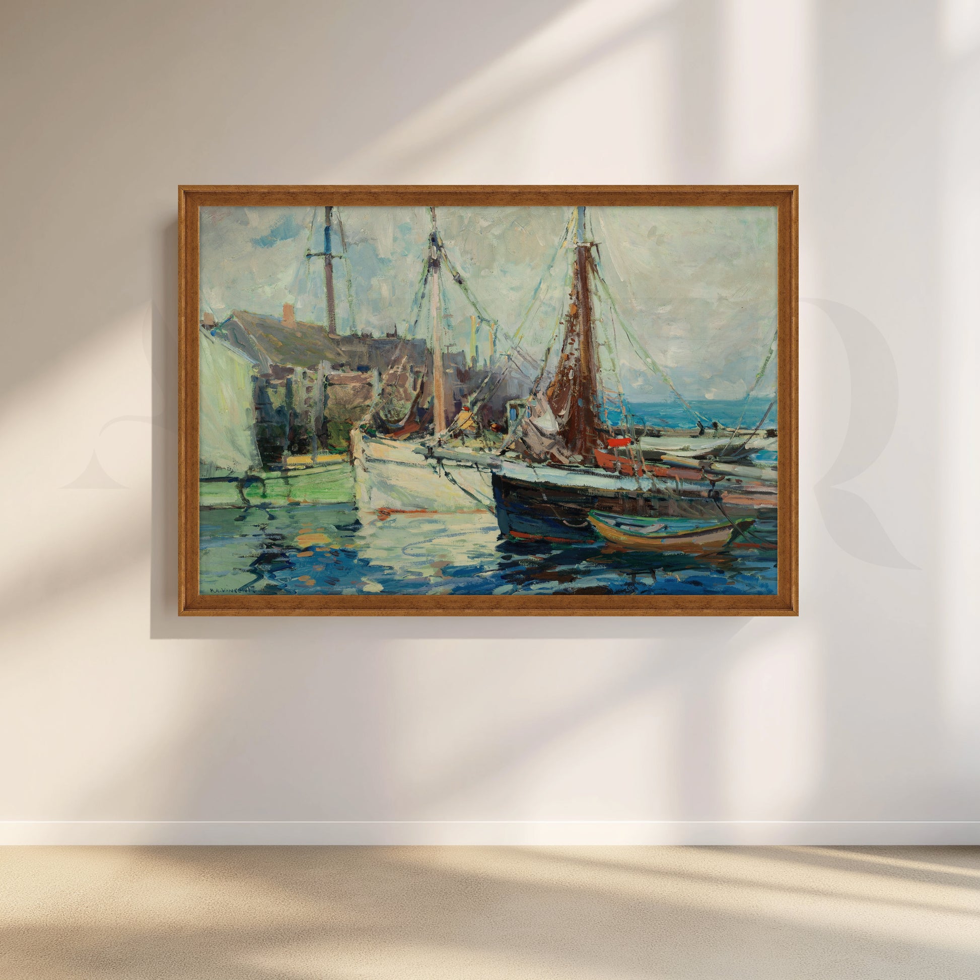 Old Harbor Dock Canvas Artwork for Office/Study Room