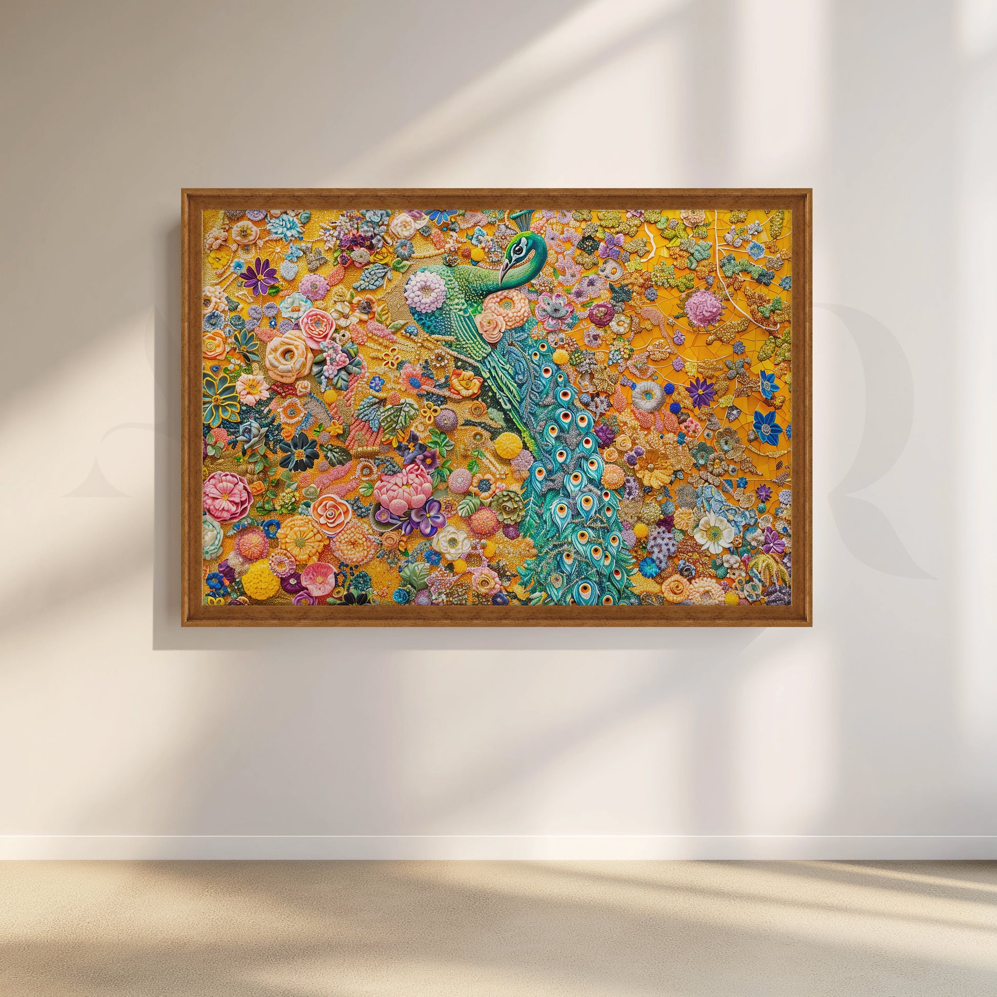 Floral Symphony Peacock Canvas Artwork - Img-06