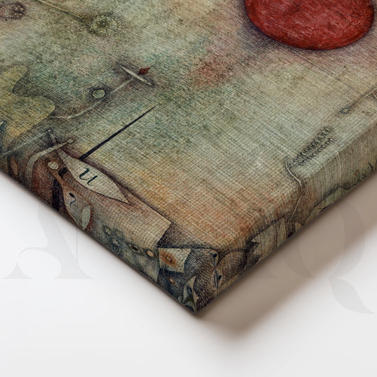 Surreal Red Sun Abstract Canvas Artwork for Living Room