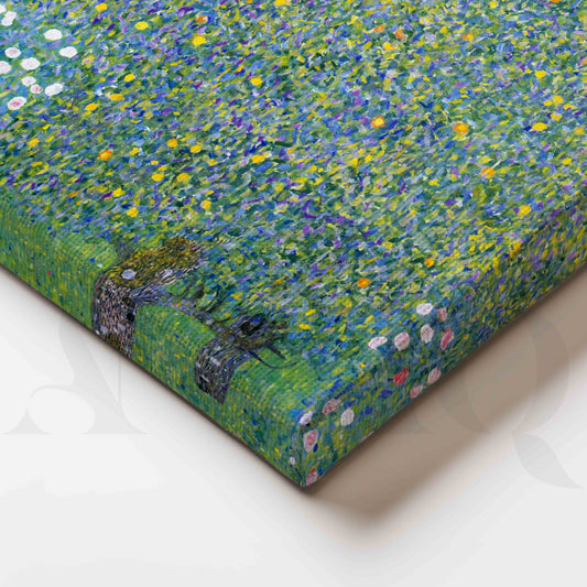 Gustav Klimt Green Garden Floral Canvas Artwork