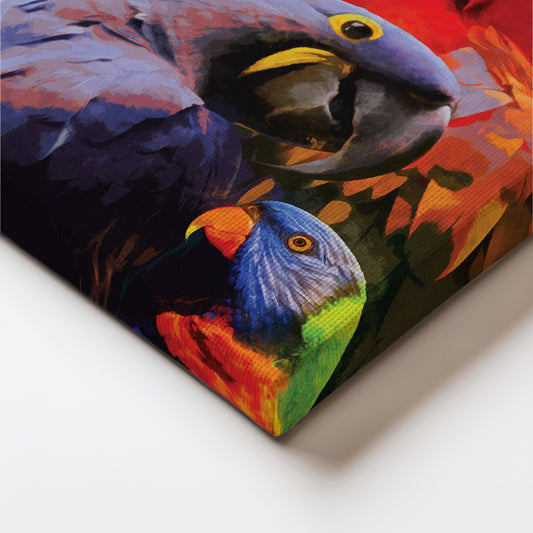 Colorful Parrots Canvas Wall Painting