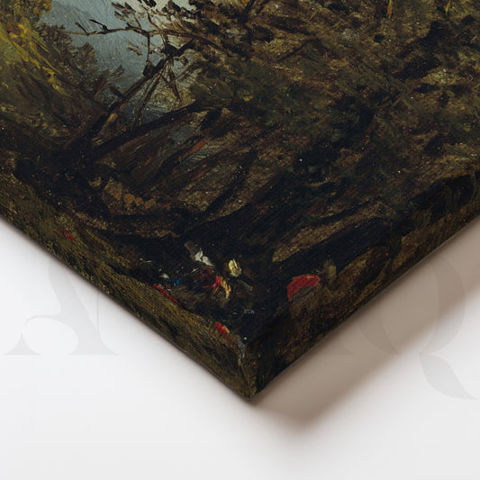 Forest Window View Canvas Artwork for Study Room Wall