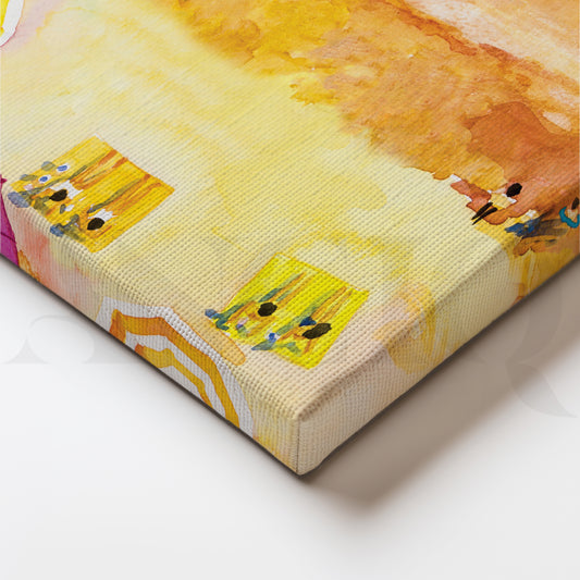 Beach Umbrella Haven Canvas Wall Painting
