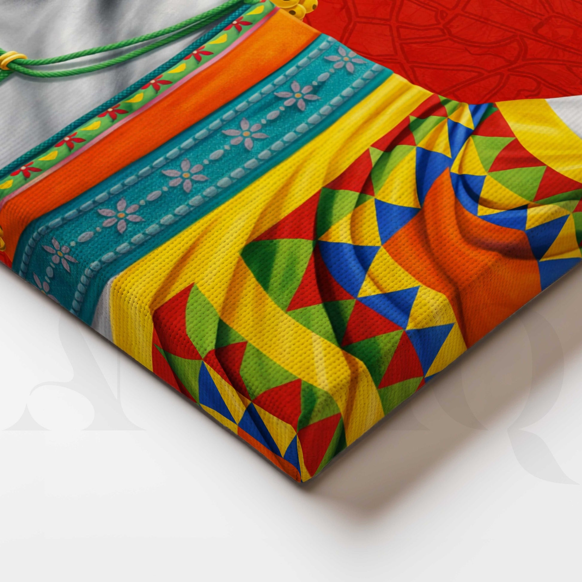 Vibrant Sacred Bull Canvas Artwork for Living Room
