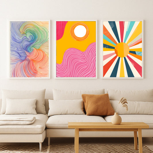 Radiant Retro Waves Gallery Walls