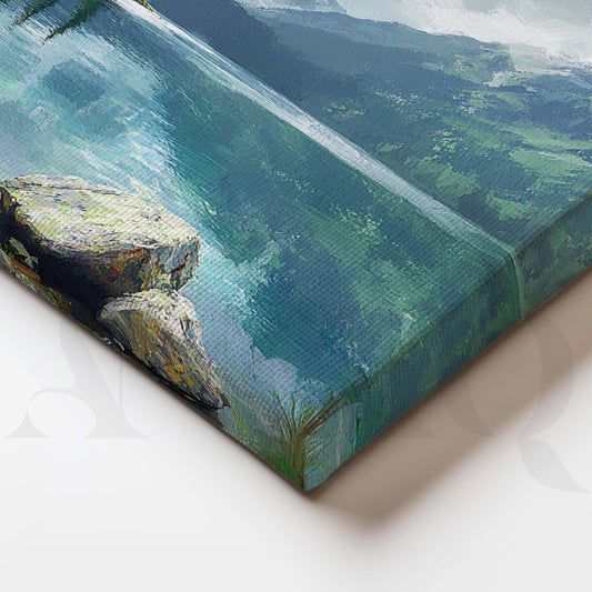 Alpine Lake Landscape Canvas Artwork