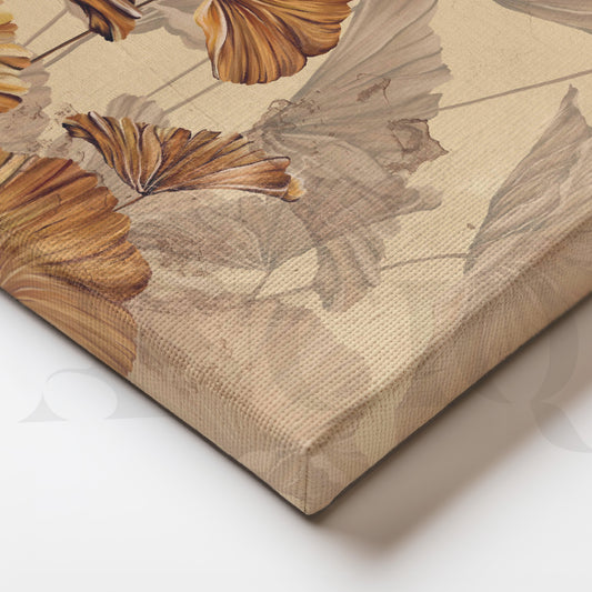 Golden Ginkgo Elegance Floral Artwork (Ready to Ship)