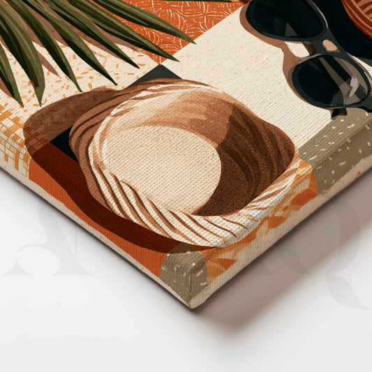 Bohemian Coffee Moments – Earthy Still Life Canvas Artwork