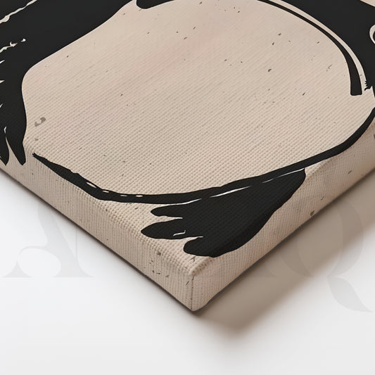 Minimalist Black Frog Graphic Canvas Artwork