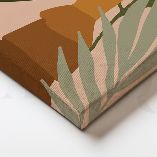 Embracing Sunlit Serenity Amidst Verdant Leaves and Warm Earth Tones Boho Art